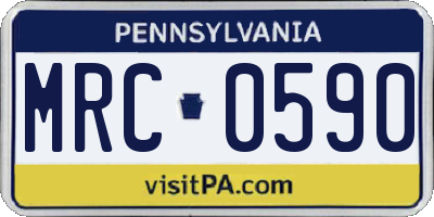 PA license plate MRC0590