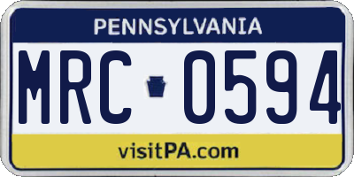 PA license plate MRC0594