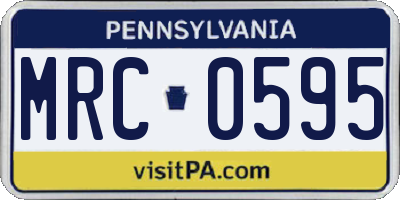PA license plate MRC0595