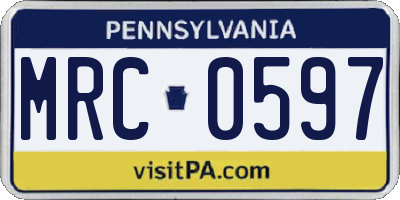 PA license plate MRC0597