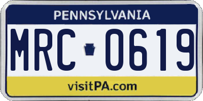 PA license plate MRC0619