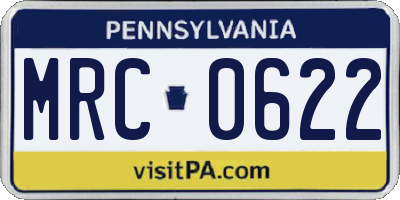 PA license plate MRC0622