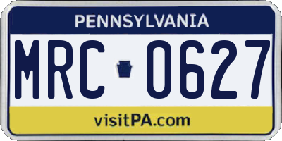 PA license plate MRC0627