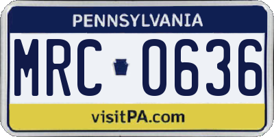 PA license plate MRC0636
