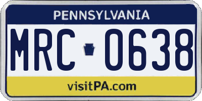 PA license plate MRC0638