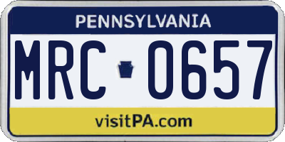 PA license plate MRC0657