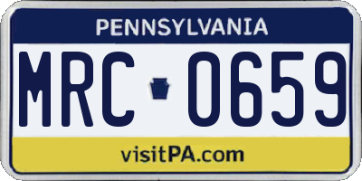 PA license plate MRC0659