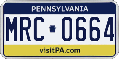 PA license plate MRC0664