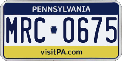 PA license plate MRC0675
