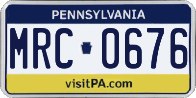 PA license plate MRC0676