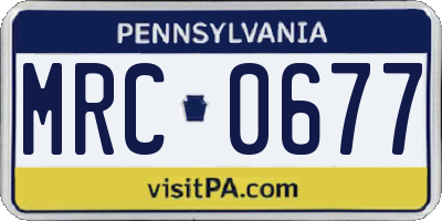 PA license plate MRC0677