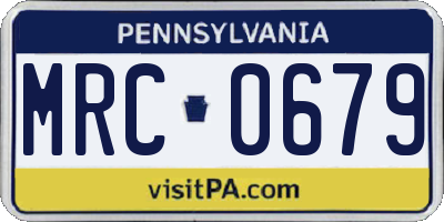 PA license plate MRC0679