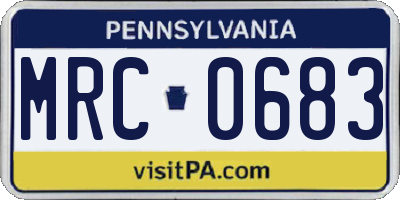 PA license plate MRC0683