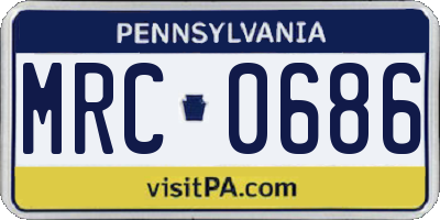 PA license plate MRC0686