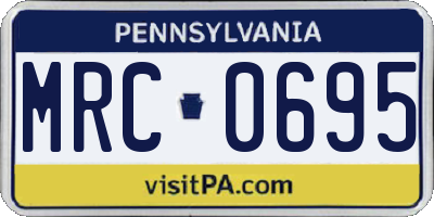 PA license plate MRC0695