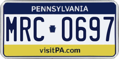 PA license plate MRC0697