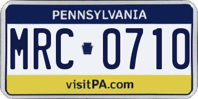 PA license plate MRC0710