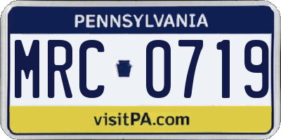 PA license plate MRC0719