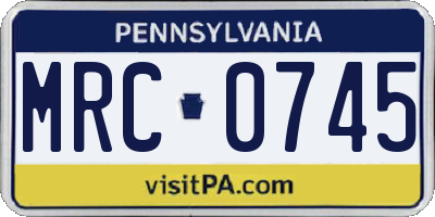 PA license plate MRC0745