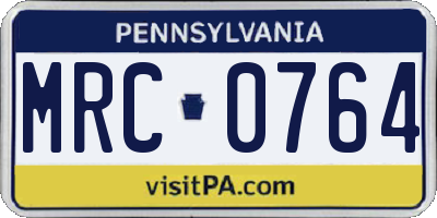 PA license plate MRC0764