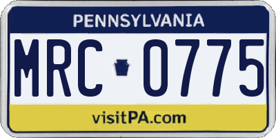 PA license plate MRC0775