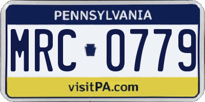 PA license plate MRC0779