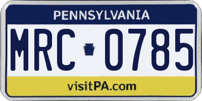 PA license plate MRC0785