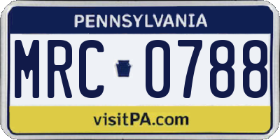 PA license plate MRC0788