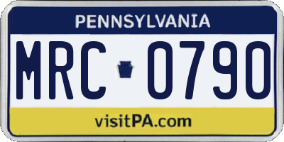 PA license plate MRC0790