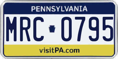PA license plate MRC0795