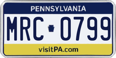PA license plate MRC0799