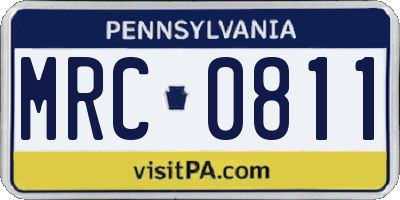 PA license plate MRC0811