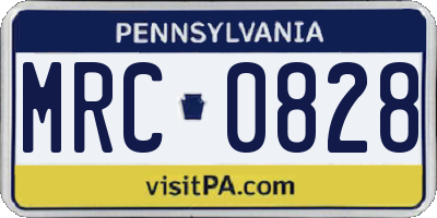 PA license plate MRC0828