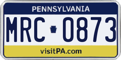 PA license plate MRC0873