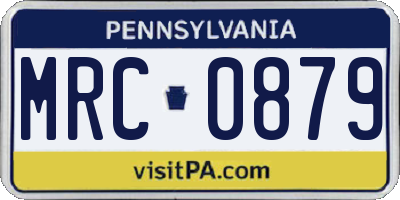 PA license plate MRC0879