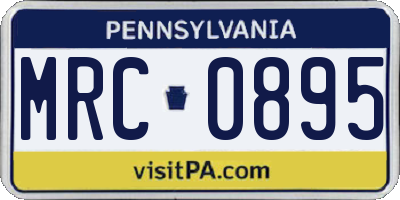PA license plate MRC0895