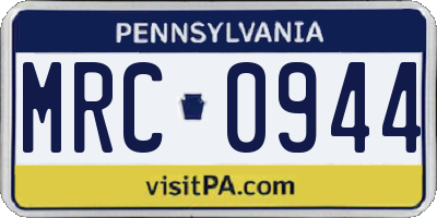 PA license plate MRC0944