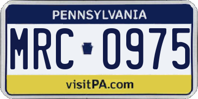 PA license plate MRC0975