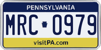 PA license plate MRC0979