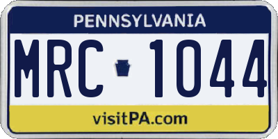 PA license plate MRC1044