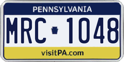PA license plate MRC1048