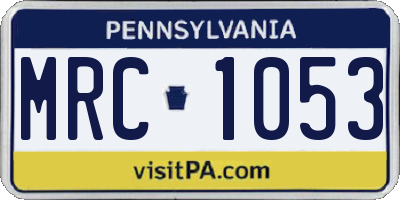PA license plate MRC1053