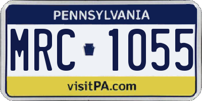 PA license plate MRC1055
