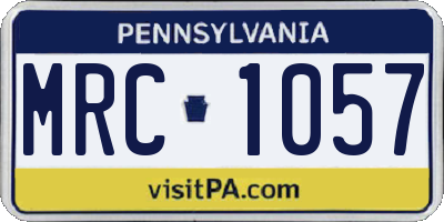 PA license plate MRC1057