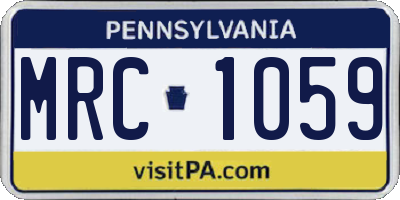 PA license plate MRC1059
