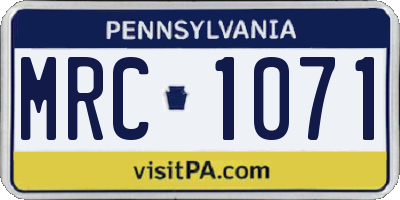 PA license plate MRC1071