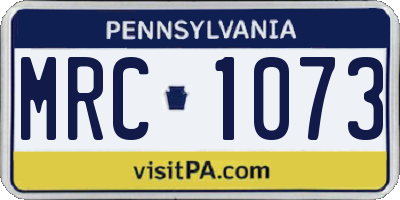 PA license plate MRC1073