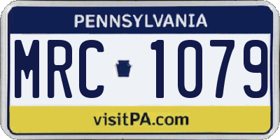 PA license plate MRC1079