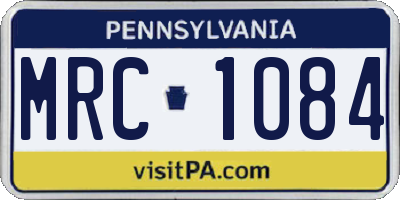 PA license plate MRC1084