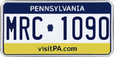 PA license plate MRC1090